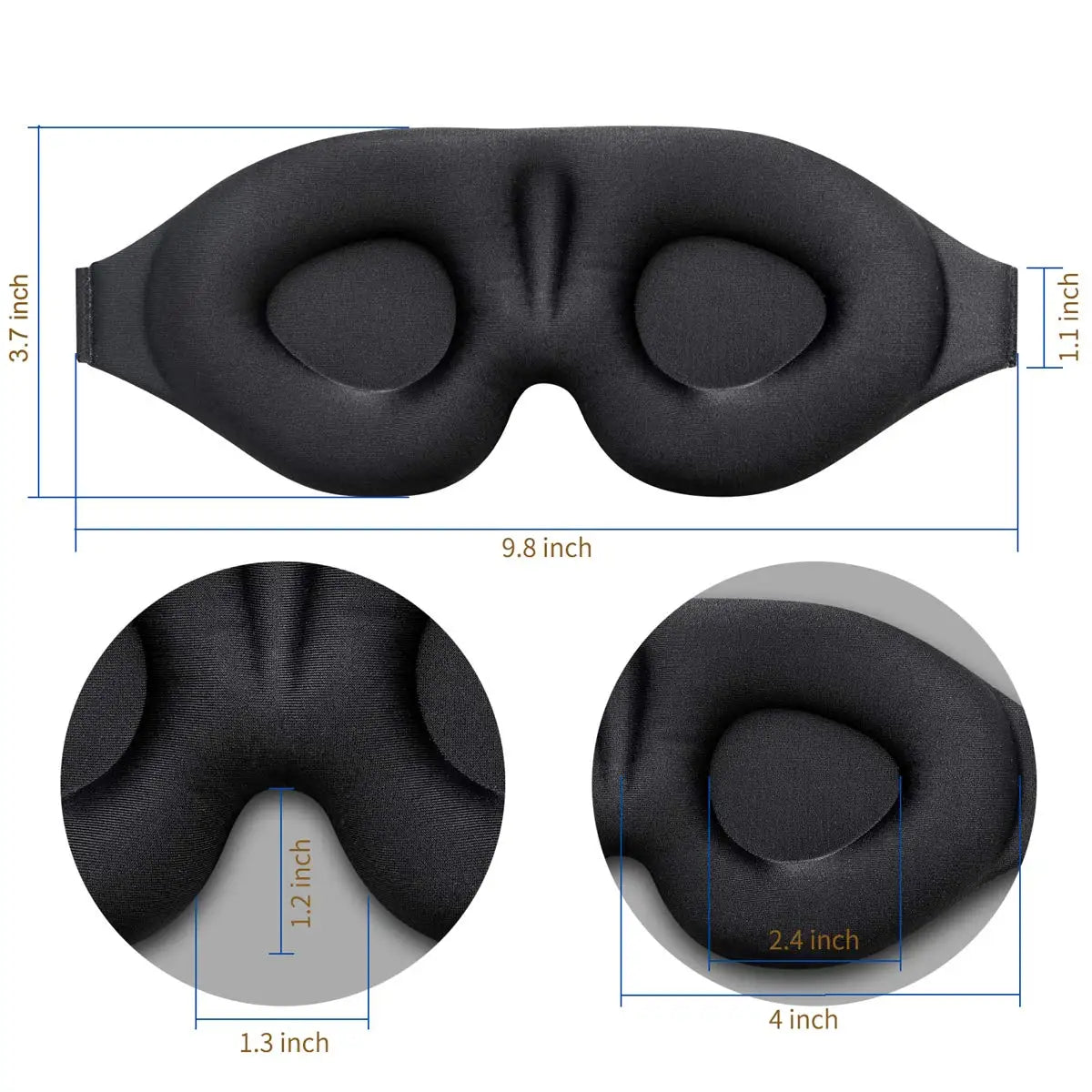 3D Contoured Sleep Eye Mask – Light Blocking & Ultra-Comfort Fit
