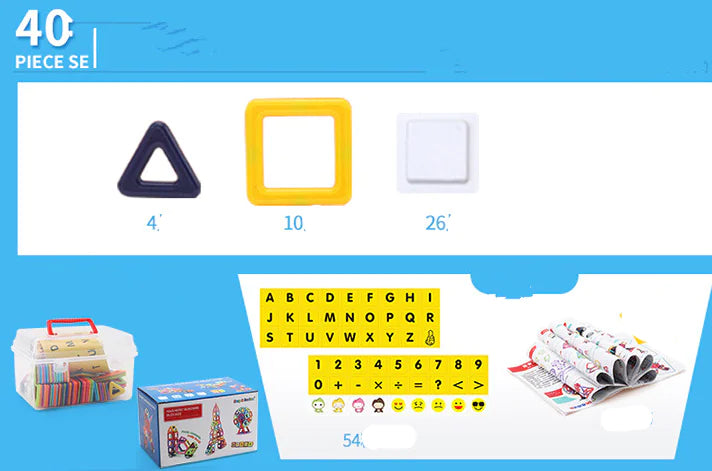 Magnetic Building Blocks Set – Educational STEM Toy for Early Learning (40–234 pcs) | free worldwide shipping.