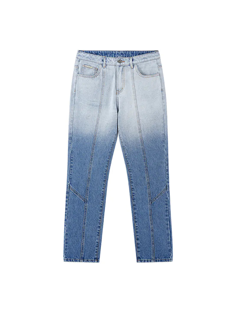 Distressed Washed Gradient Ripped Jeans – Loose Fit Streetwear