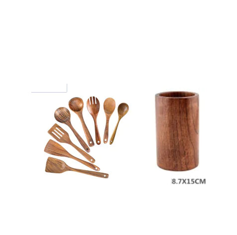 Culinary Essentials Wooden Spatulas – Premium Acacia Wood Kitchen Tools Set