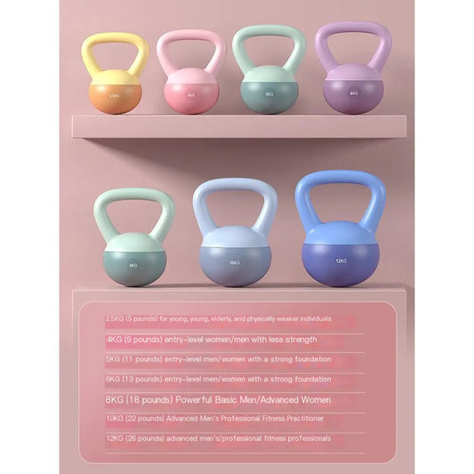 Soft Kettlebell for Home Workouts – PVC Weight Set for Glute & Full-Body Training (2kg–12kg)