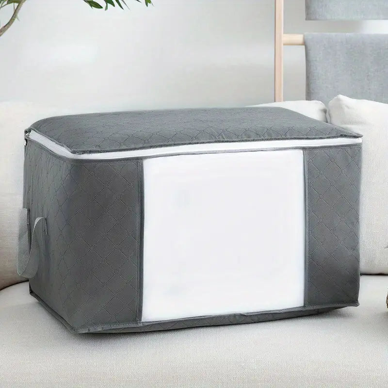 90L Large Foldable Storage Bags with Durable Handles – Closet Organizer for Clothes & Bedding