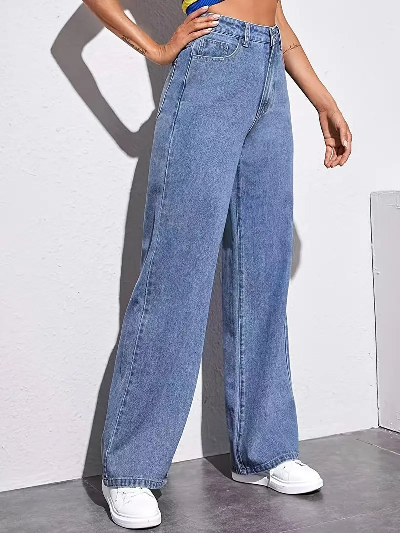 High Rise Loose Baggy Fit Boyfriend Jeans – Women’s Wide Leg Denim