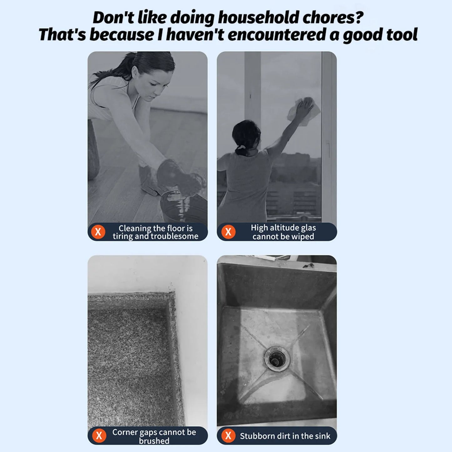 Cordless 360° Spin Scrubber with 8 Interchangeable Heads – Adjustable, Rechargeable & Waterproof