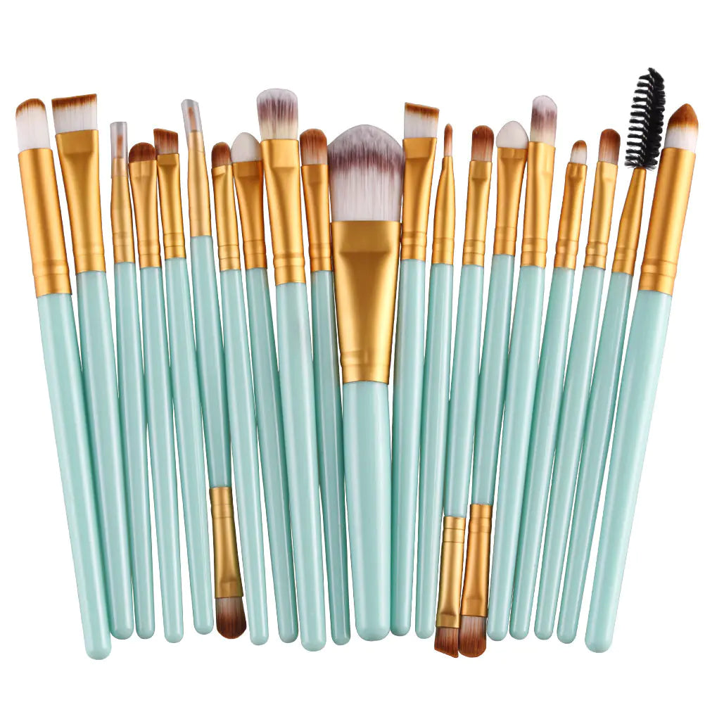 20-Piece Professional Makeup Brush Set – Face & Eye Cosmetic Tools with Soft Nylon Bristles