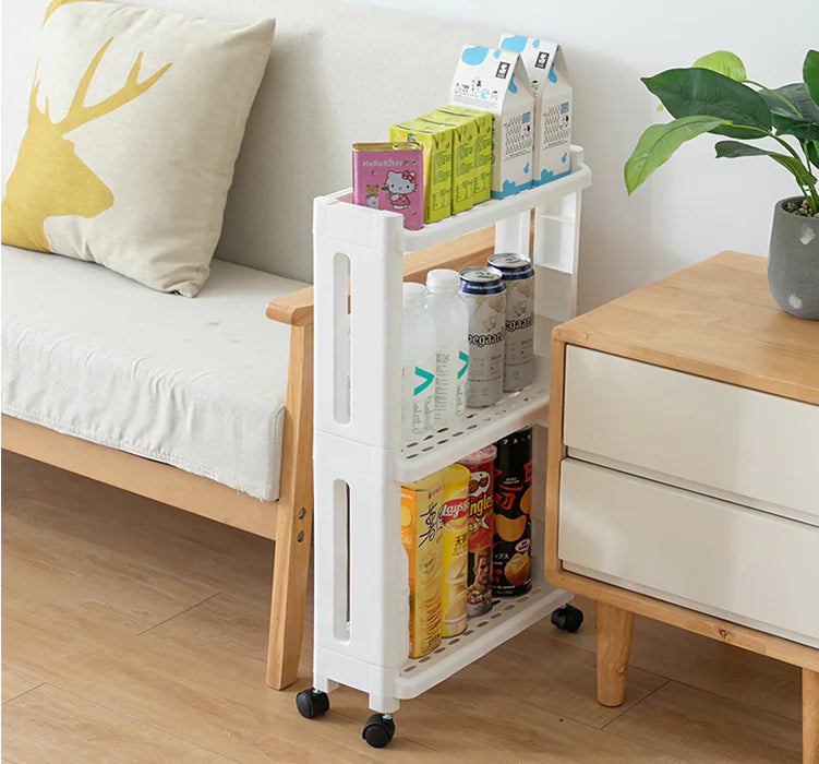 Ultra-Slim Storage Rack – Space-Saving Organizer for Kitchen & Bathroom