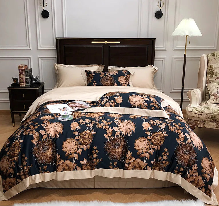European-Style Cotton Bedding Set – Luxurious Floral Design