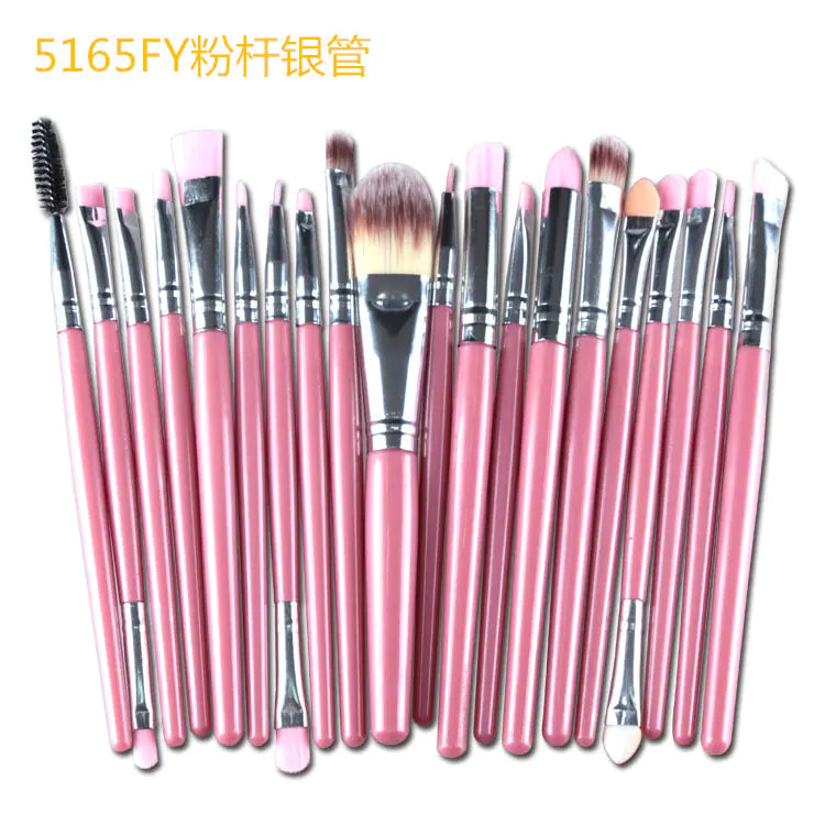 20-Piece Professional Makeup Brush Set – Face & Eye Cosmetic Tools with Soft Nylon Bristles