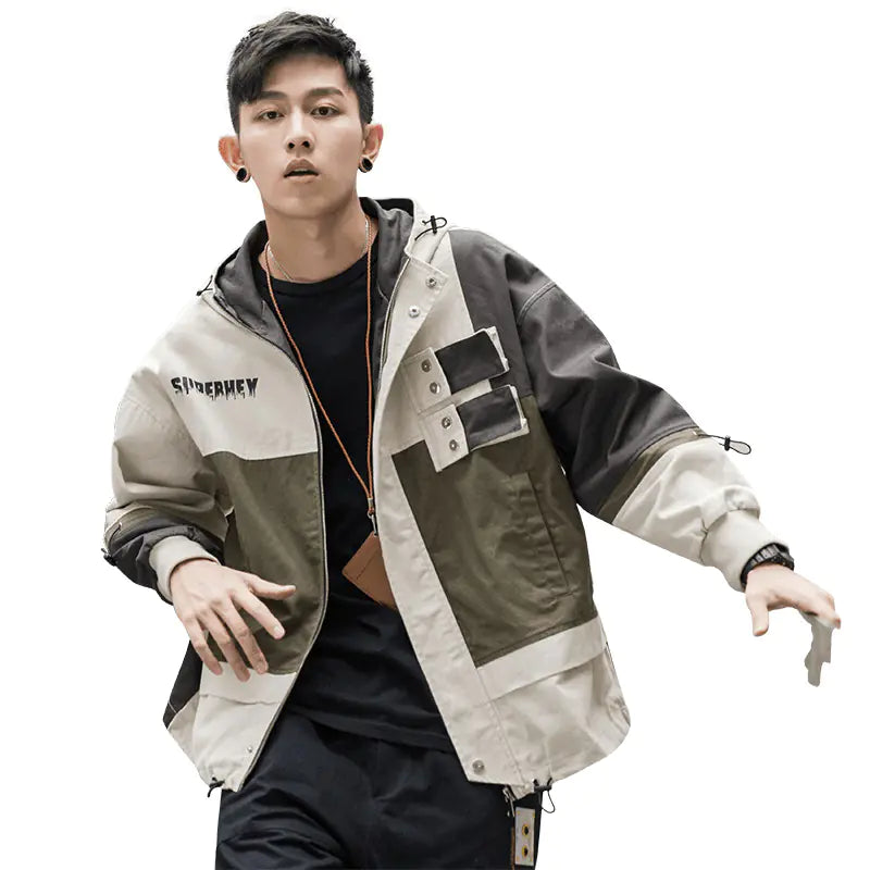 Urban Men’s Oversized Hooded Jacket – Casual Autumn Streetwear
