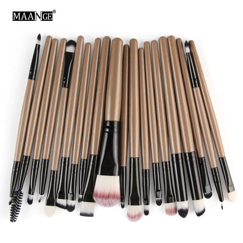 20-Piece Professional Makeup Brush Set – Face & Eye Cosmetic Tools with Soft Nylon Bristles