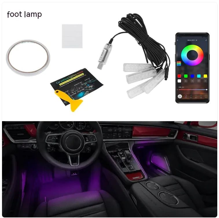Car LED Ambient Light Bar – Interior Mood Lighting Kit | 30% Off + Free Worldwide Shipping