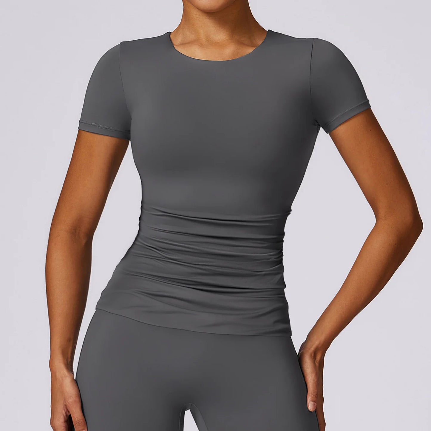 Activewear Yoga Short Sleeve Top – Breathable, Quick-Dry Performance Tee for Women