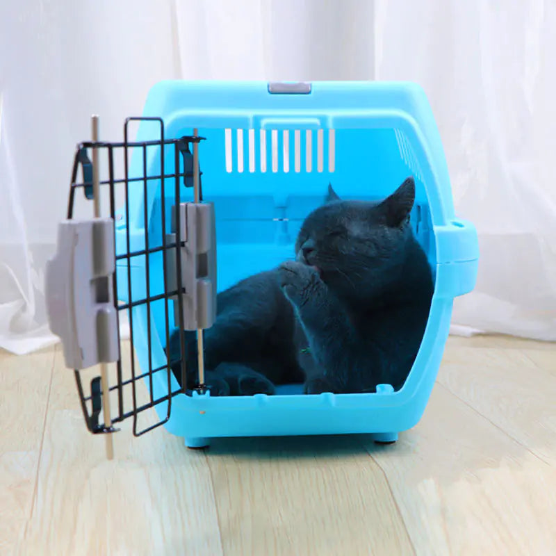 Portable Airline Pet Carrier – Travel Crate for Dogs, Cats & Rabbits with Bowl & Mat Set