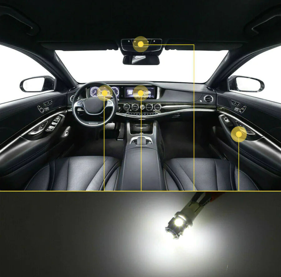 28pcs Car Interior LED Light Bulb Set – Dome, Map, Door, Trunk, License Plate
