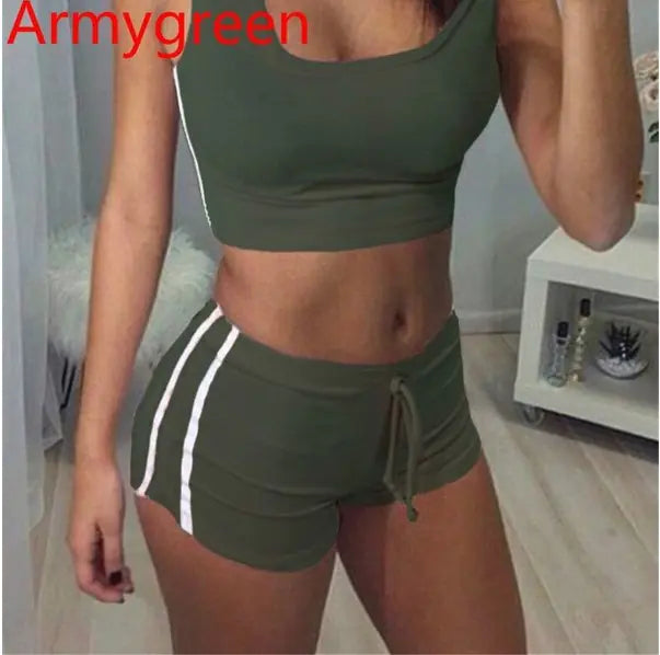2-Piece Women’s Yoga Set & Activewear Outfit – Stretch Cotton Gym & Casual Wear