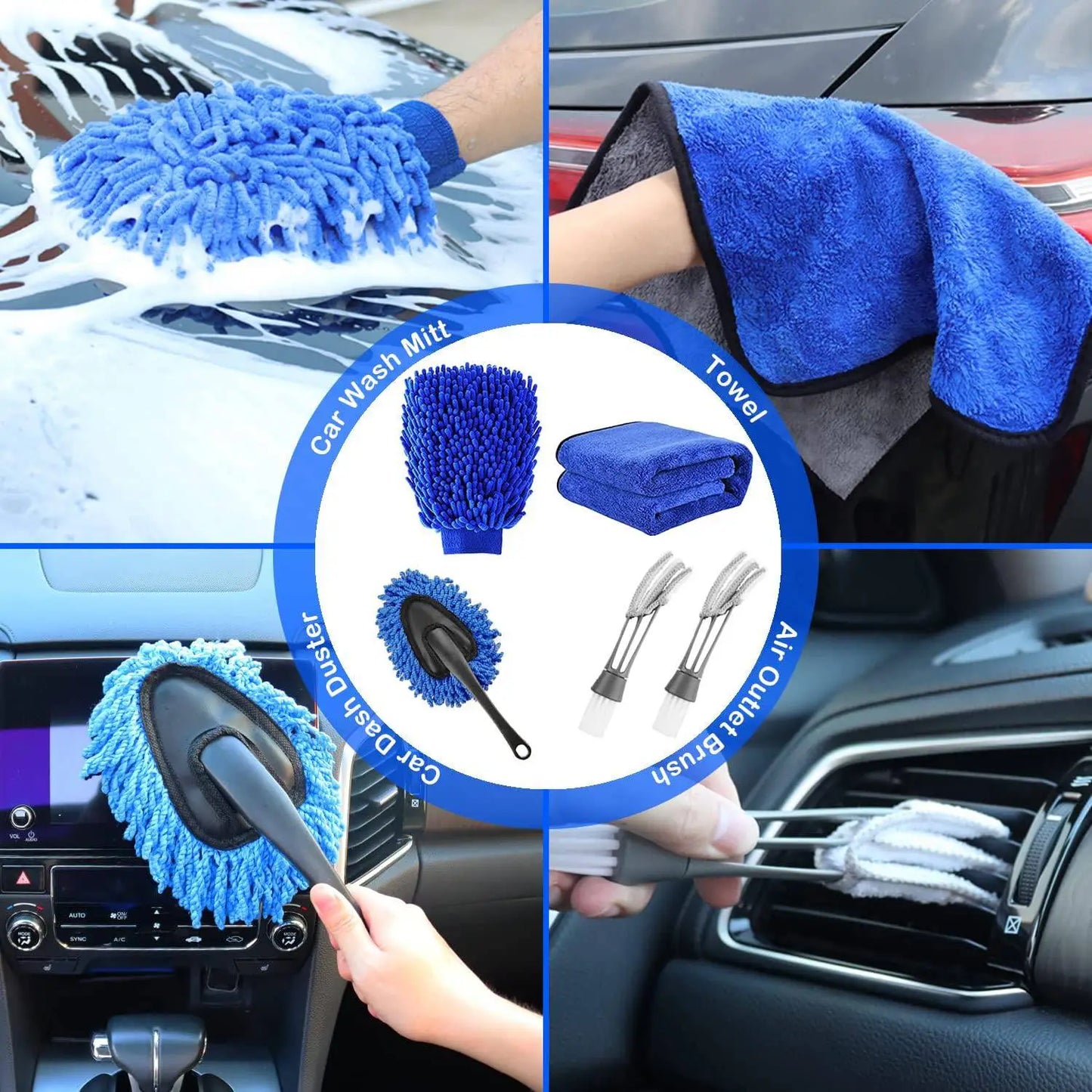 26-Piece Car Detailing Brush Set with Drill Attachments