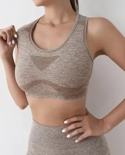 High Impact Seamless Sports Bra – Quick-Dry Yoga Top Vest for Women