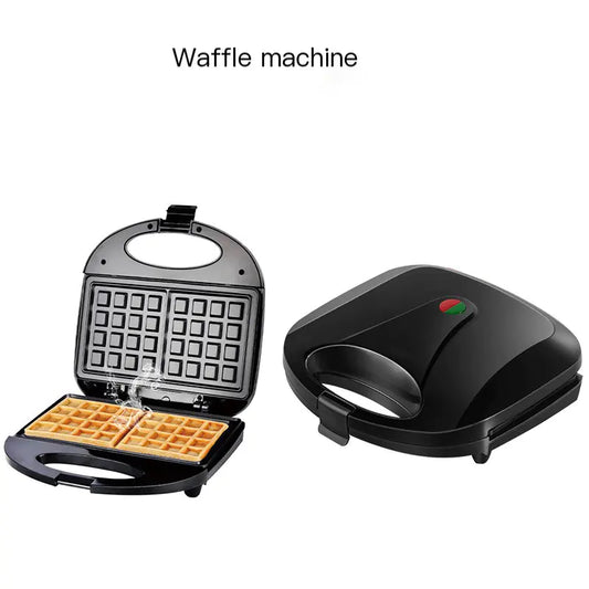 3-in-1 Waffle & Sandwich Maker – Compact Breakfast Machine (750W)