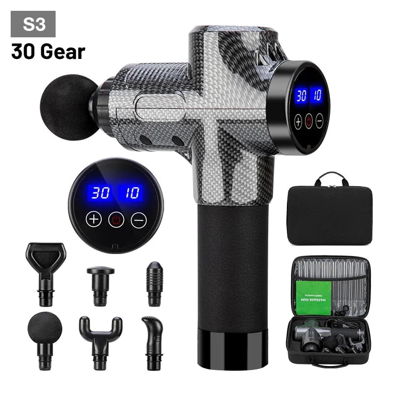 S30 Muscle Relaxation Massage Gun – Deep Tissue Mini Massager with LCD & Long Battery Life