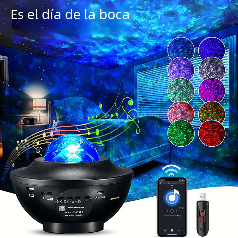 Bluetooth Music Star Projector Night Light – Rotating Galaxy Lamp with Remote | 30% Off + Free Global Shipping