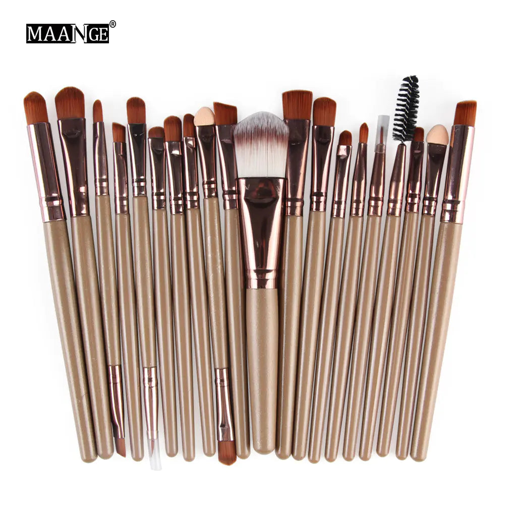 20-Piece Professional Makeup Brush Set – Face & Eye Cosmetic Tools with Soft Nylon Bristles