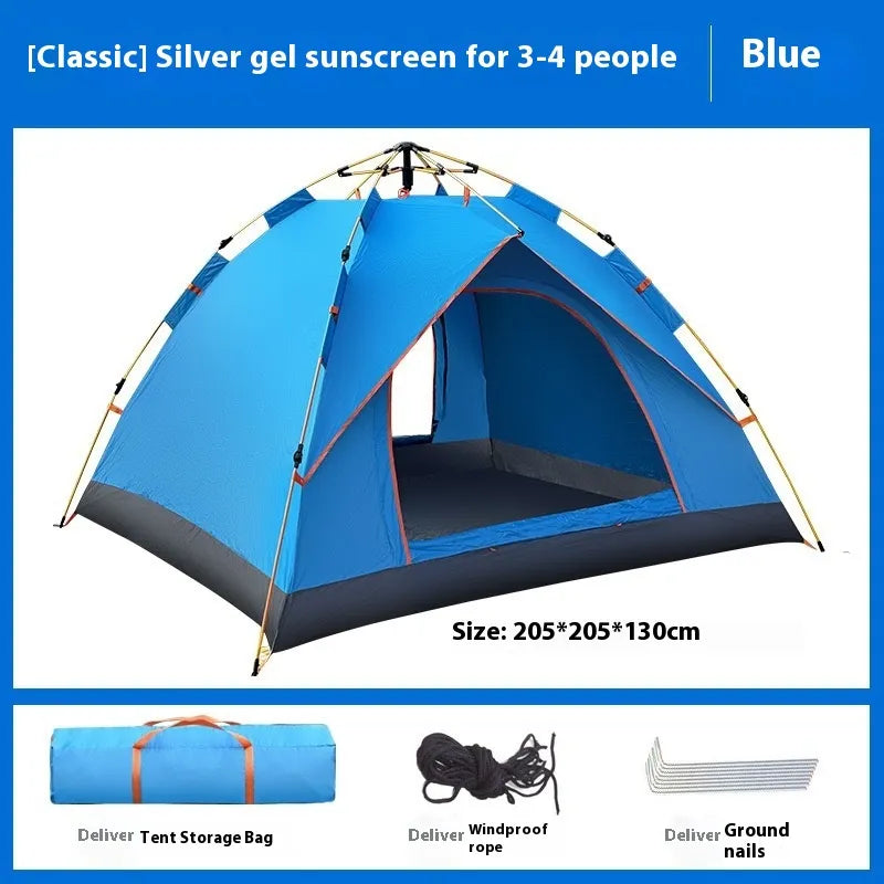 Tente de camping double automatique pour 3 à 4 personnes – Imperméable, anti-UV et facile à installer | Livraison gratuite dans le monde entier