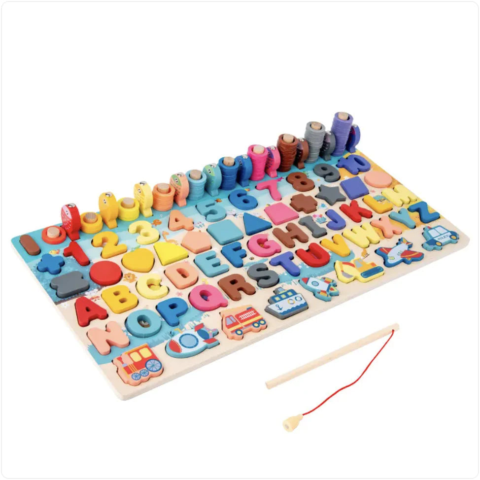Montessori Baby Wooden Educational Toy – 7-in-1 Magnetic Number & Shape Learning Board (Ages 3+) | Free Shipping