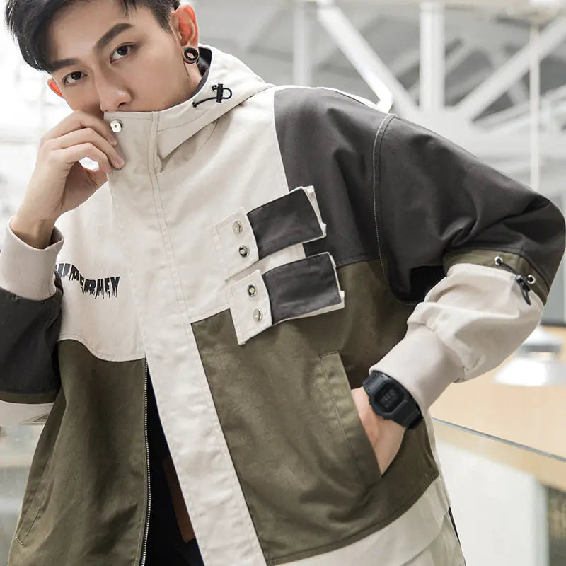 Urban Men’s Oversized Hooded Jacket – Casual Autumn Streetwear