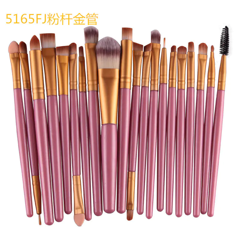 20-Piece Professional Makeup Brush Set – Face & Eye Cosmetic Tools with Soft Nylon Bristles