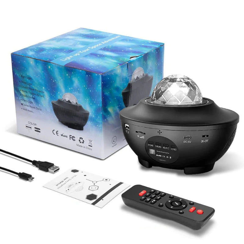 Bluetooth Music Star Projector Night Light – Rotating Galaxy Lamp with Remote | 30% Off + Free Global Shipping