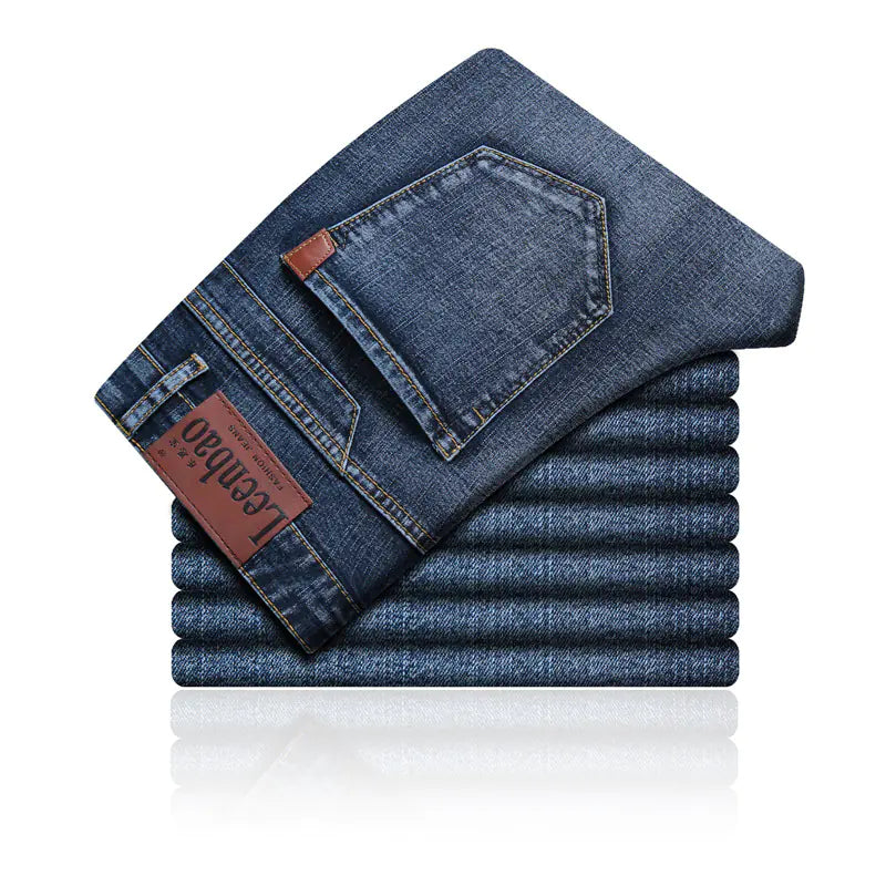 Straight Slim-Fit Stretch Jeans – Business Casual Denim