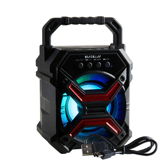 Portable Wireless Bluetooth Speaker with TWS & LED Lights – Rechargeable