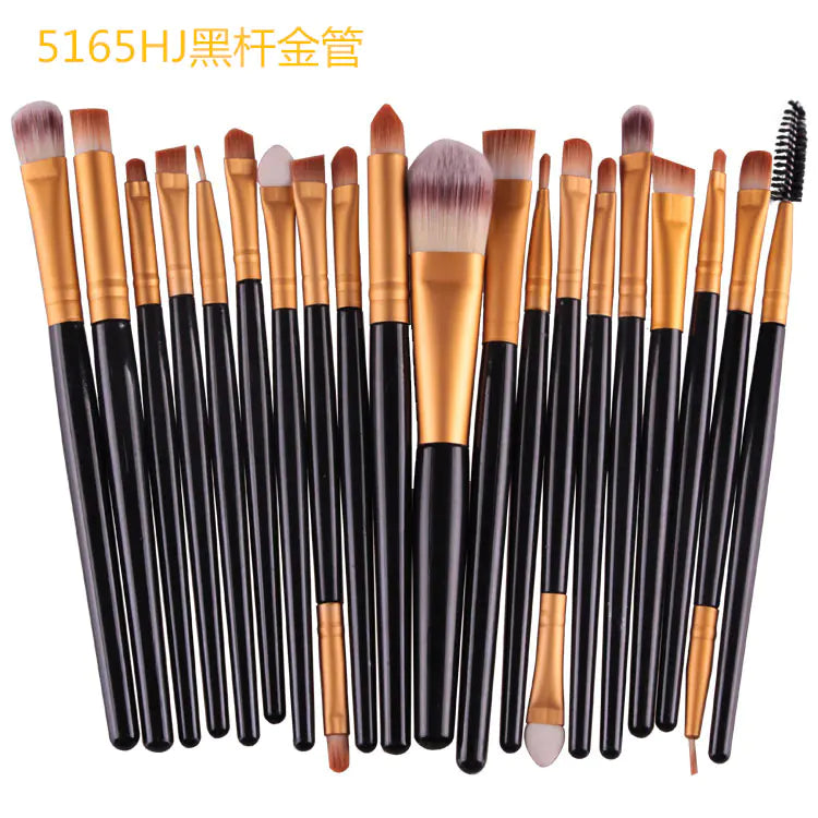 20-Piece Professional Makeup Brush Set – Face & Eye Cosmetic Tools with Soft Nylon Bristles