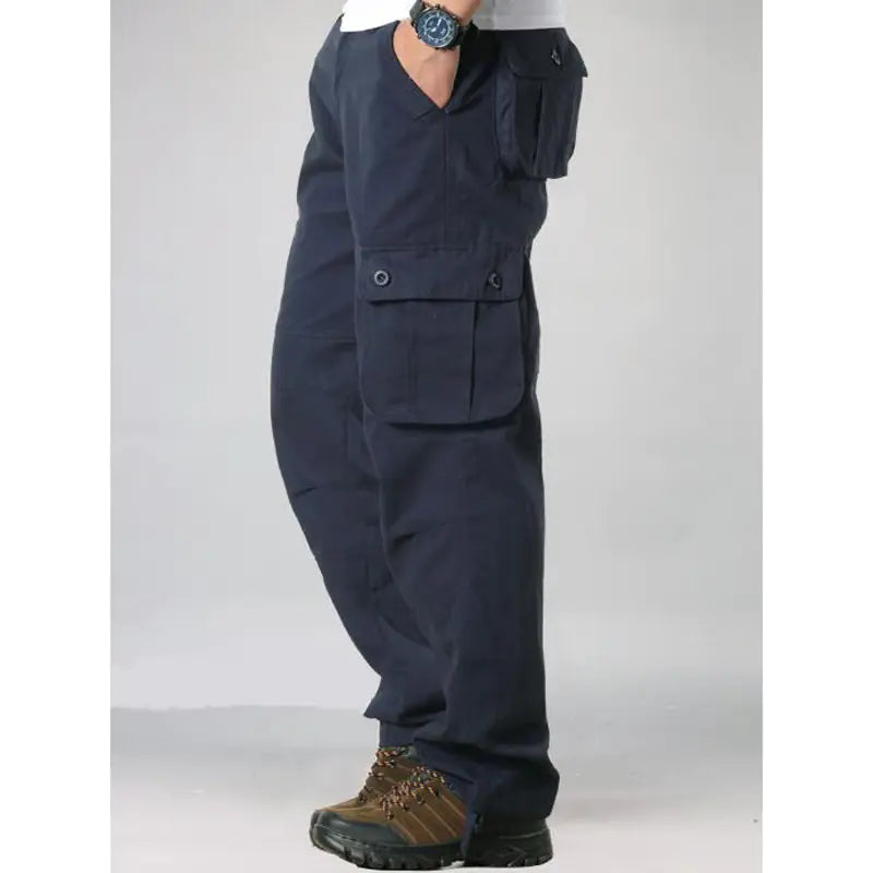 Fashion Men Cargo Pants – Tactical Loose Fit Cotton Trousers