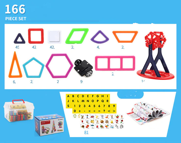 Magnetic Building Blocks Set – Educational STEM Toy for Early Learning (40–234 pcs) | free worldwide shipping.