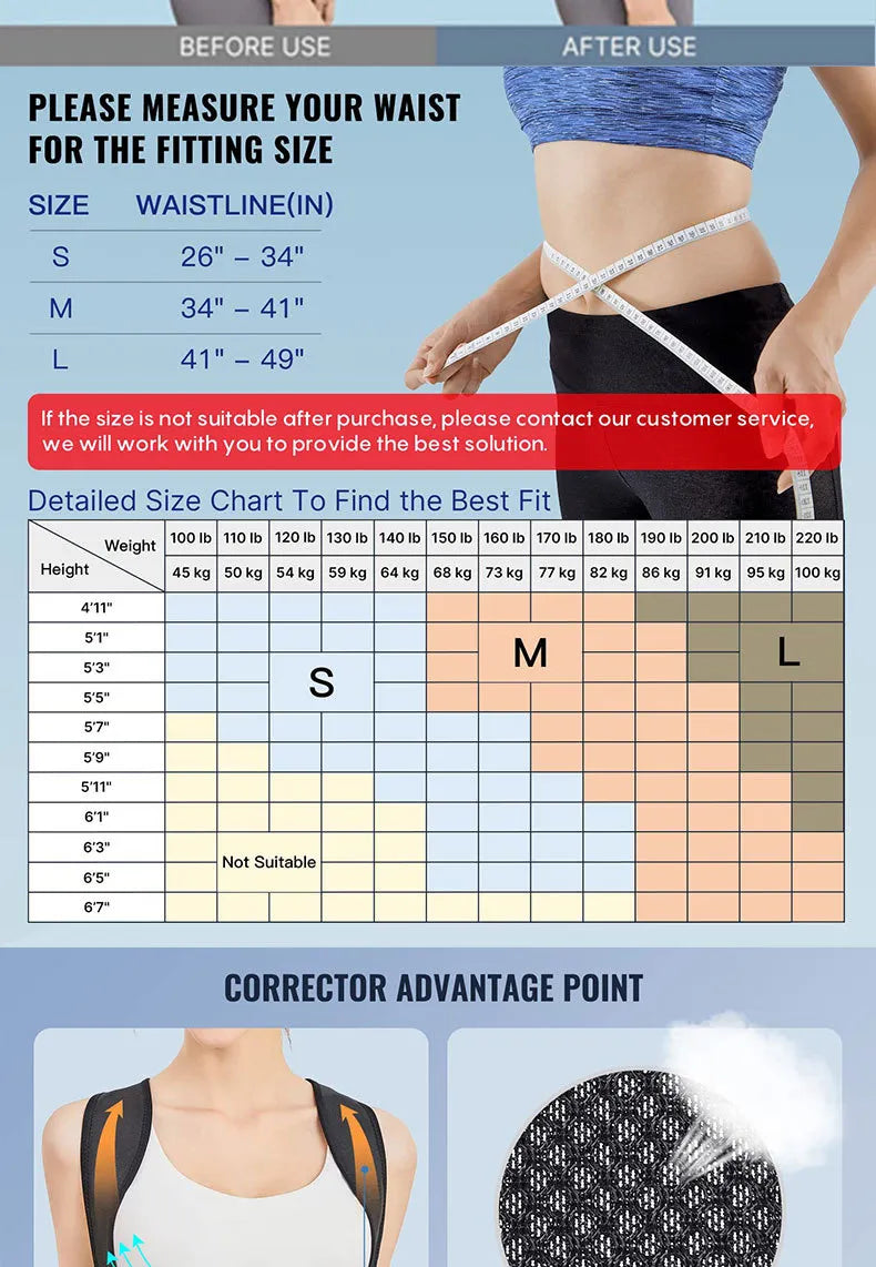 Posture Corrector Back Support Belt – Adjustable Orthotic Band for Spine Alignment & Pain Relief | Free Shipping