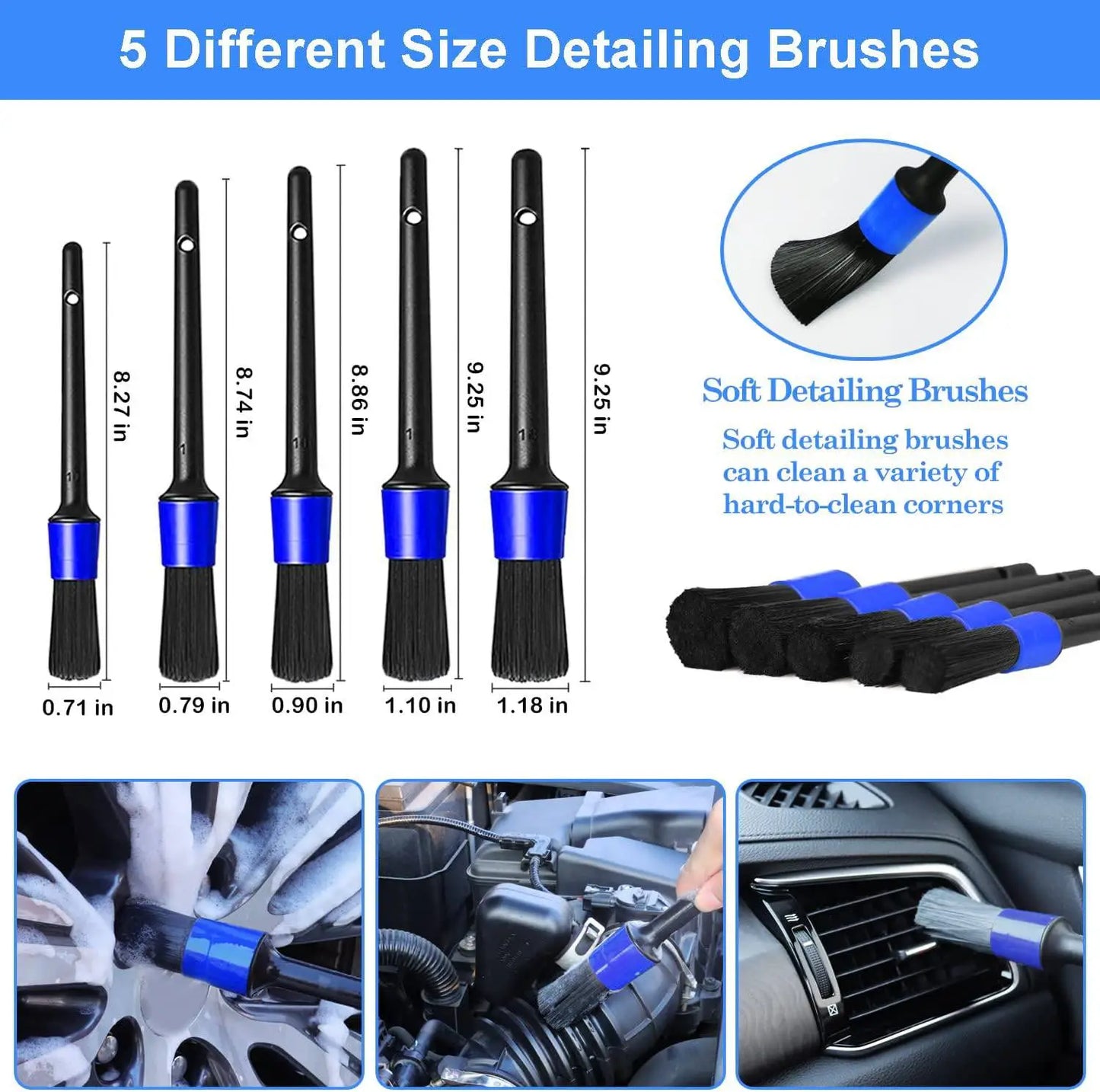 26-Piece Car Detailing Brush Set with Drill Attachments
