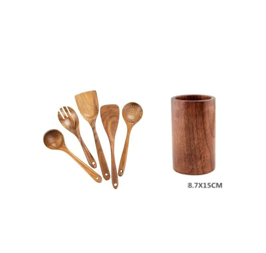 Culinary Essentials Wooden Spatulas – Premium Acacia Wood Kitchen Tools Set
