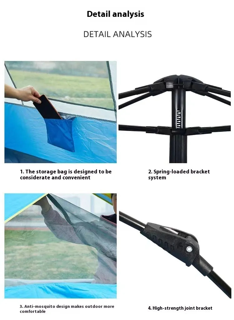Tente de camping double automatique pour 3 à 4 personnes – Imperméable, anti-UV et facile à installer | Livraison gratuite dans le monde entier