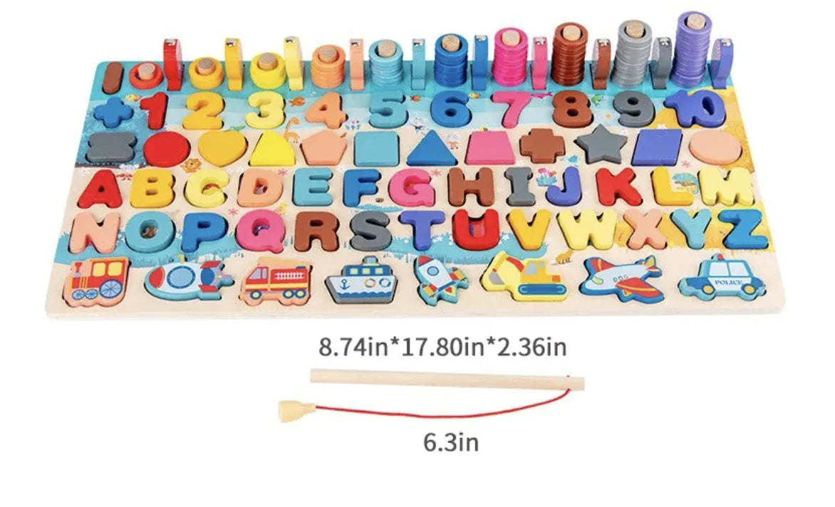 Montessori Baby Wooden Educational Toy – 7-in-1 Magnetic Number & Shape Learning Board (Ages 3+) | Free Shipping