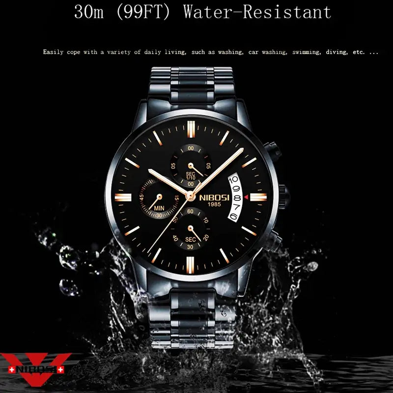 Men’s Luxurious Gold Wrist Watch – Elegant Quartz Timepiece