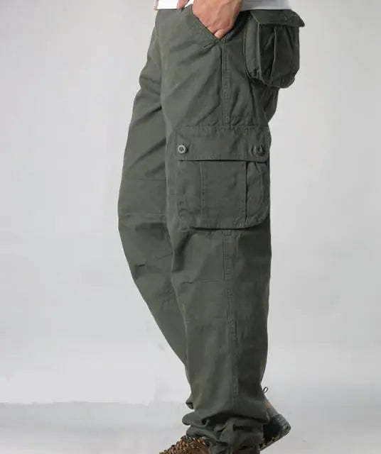 Fashion Men Cargo Pants – Tactical Loose Fit Cotton Trousers