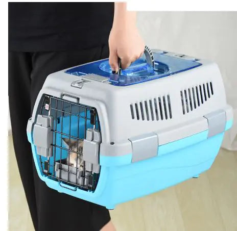Portable Airline Pet Carrier – Travel Crate for Dogs, Cats & Rabbits with Bowl & Mat Set