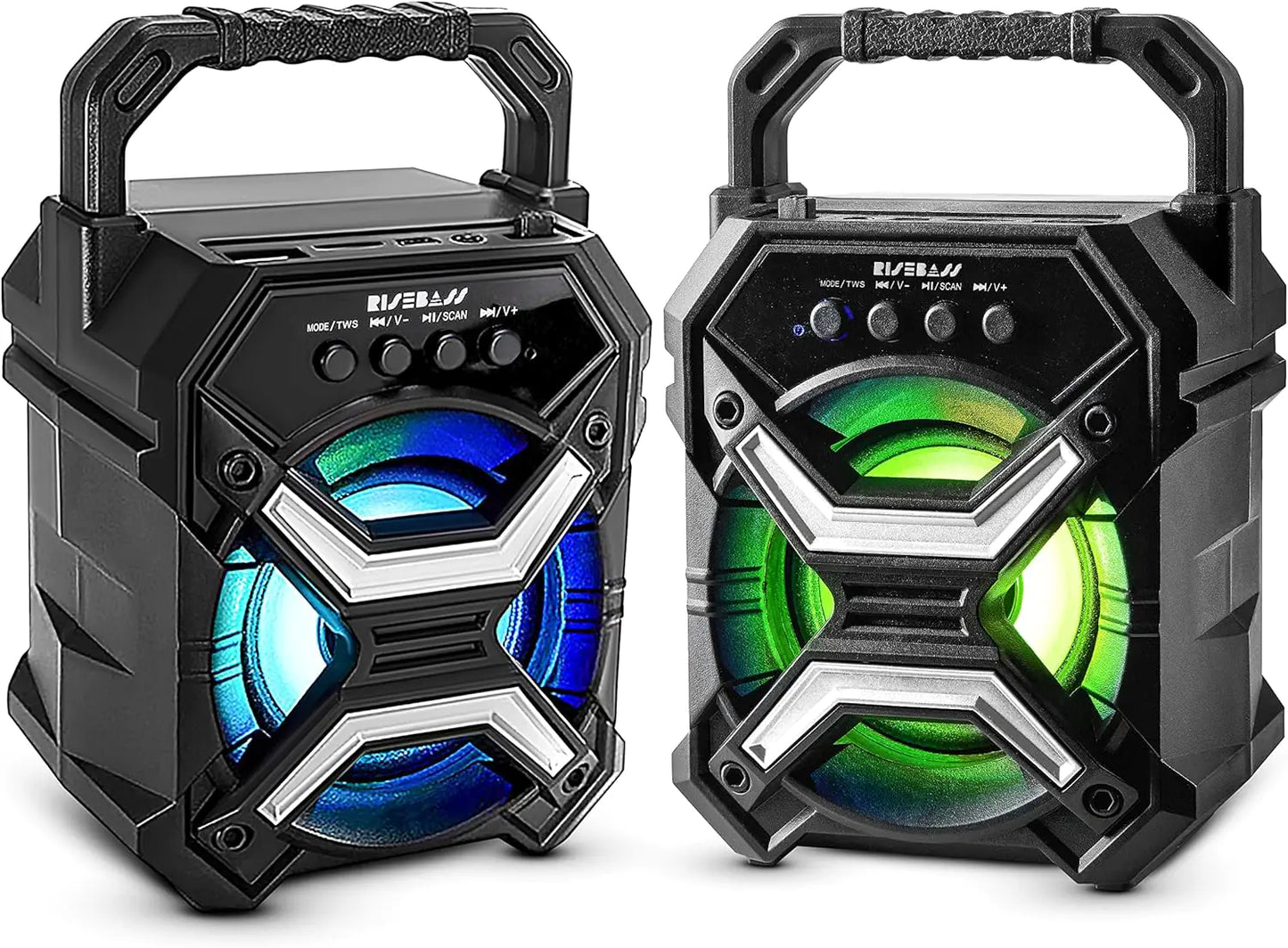 Portable Wireless Bluetooth Speaker with TWS & LED Lights – Rechargeable