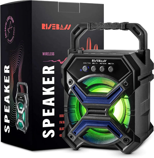 Portable Wireless Bluetooth Speaker with TWS & LED Lights – Rechargeable