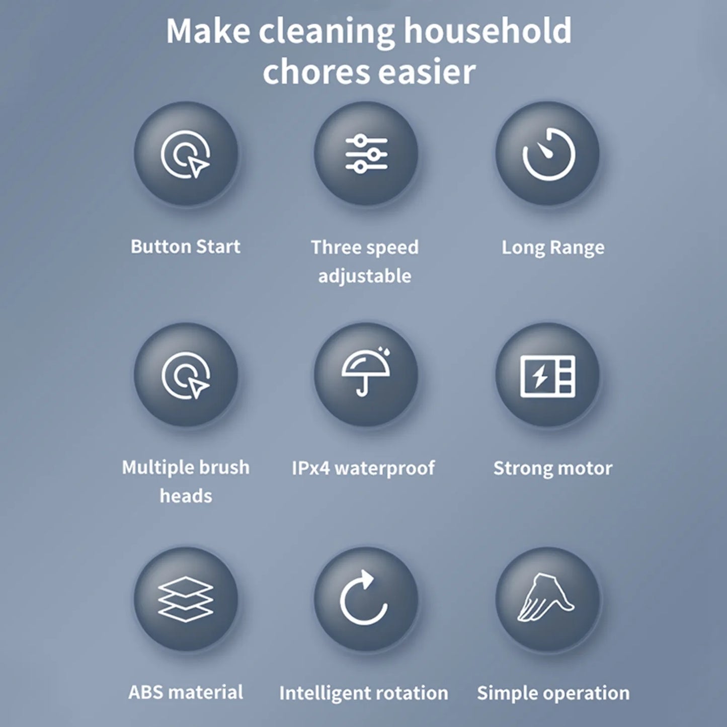 Cordless 360° Spin Scrubber with 8 Interchangeable Heads – Adjustable, Rechargeable & Waterproof