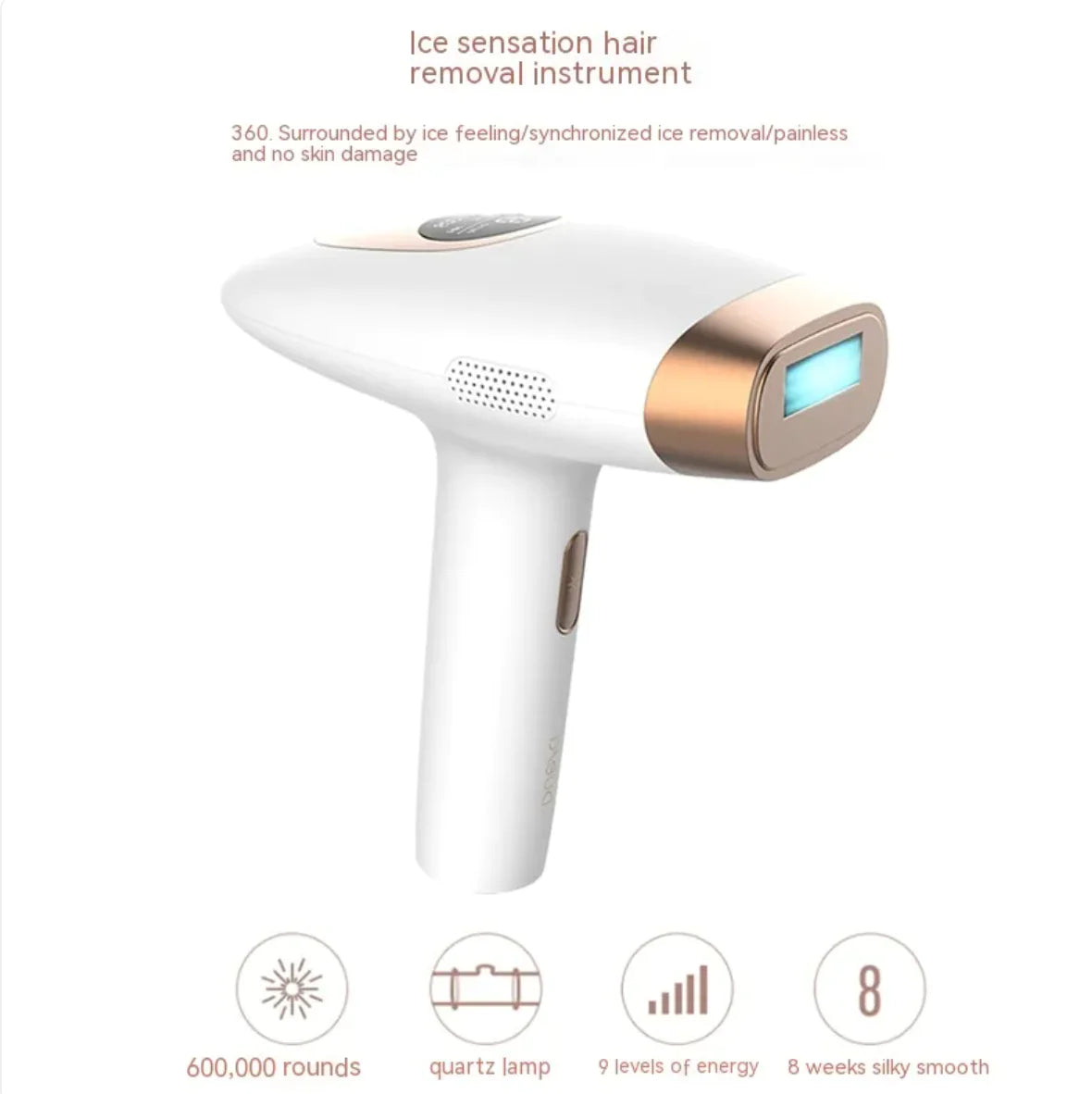 Painless Laser Hair Removal Device – Unisex, Full-Body Hair Remover