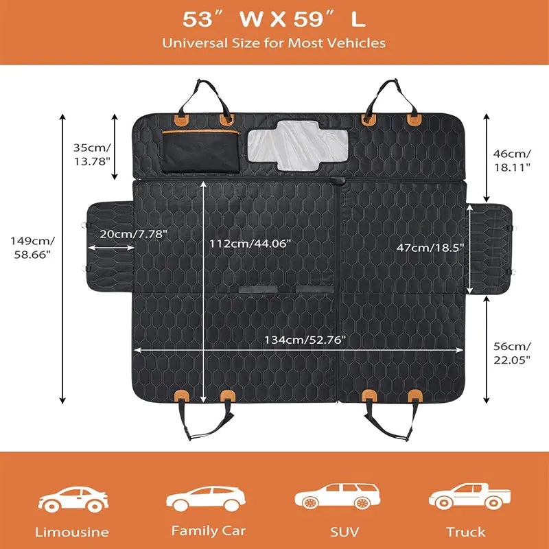 Machine Washable 3-in-1 Travel Car Mat for Pets – Non-Slip & Foldable