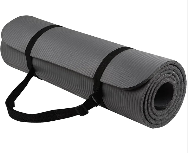 NBR Striped Yoga Mat – 10mm Thick Non-Slip Fitness & Exercise Mat