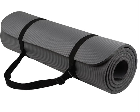 NBR Striped Yoga Mat – 10mm Thick Non-Slip Fitness & Exercise Mat